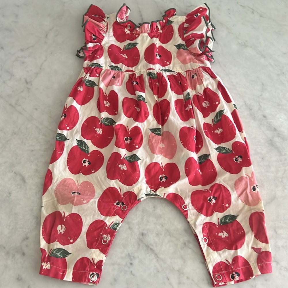 Pink Chicken Apples Baby Romper Onesie